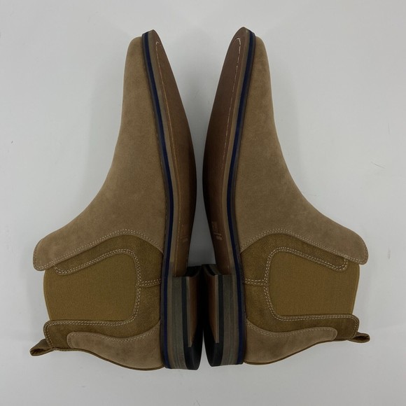 Robert Wayne Chelsea Boots Men 8.5 Camel Tan Leather Slip On Shoes* main image 2